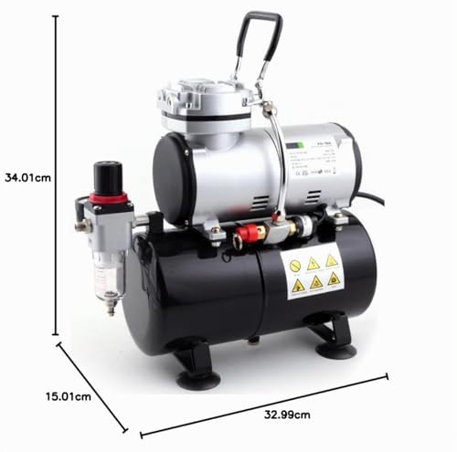 Fengda FD-186 Airbrush Kompressor mit Lufttank/Mächtig Luftstrom und Luftdruck/Druckbehälter/ 4 bar/Auto Stop