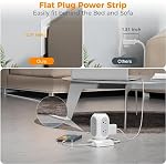 Tower Power Bars with Surge Protector, TESSAN Flat Plug Extension Cord 10 Ft with 8 AC Multiple Outlets and 4 USB Ports (1 USB C), 1050J Power Strip Desk Charging Station for Home Office Dorm Room