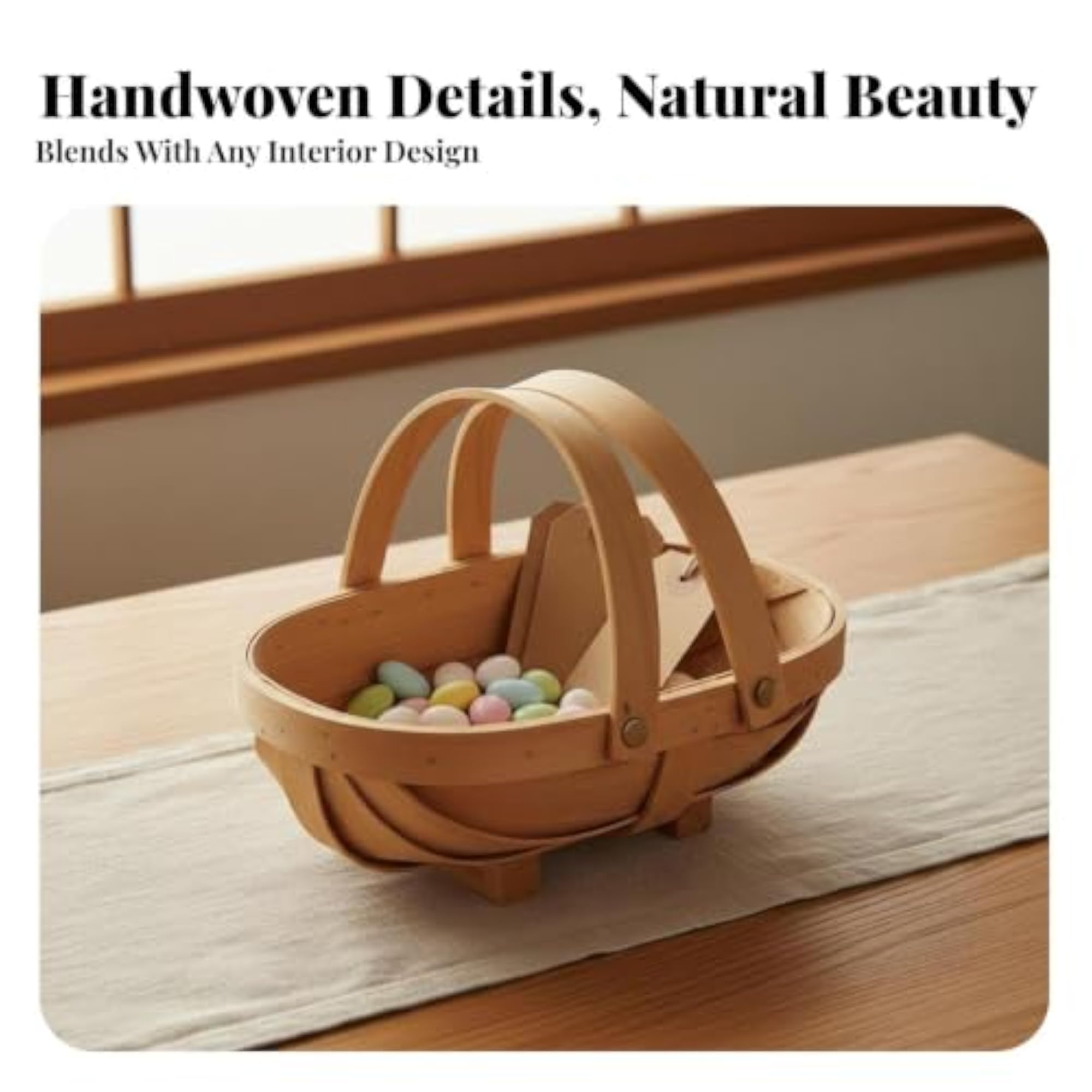 Oval Wood Chip Snack Basket, Handmade Serving Container