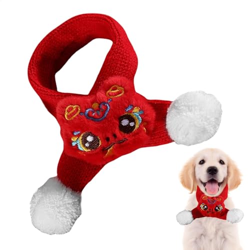 Dogs Knit Scarf - 冬用ネックウォーマー、蛇年デザインのスカーフ | 犬のニットスカーフ快適で居心地の良いペットスカーフ、中型犬および大型犬用のペットアウトドア用暖かいニットアクセサリー、寒い天候でもペットを守ります