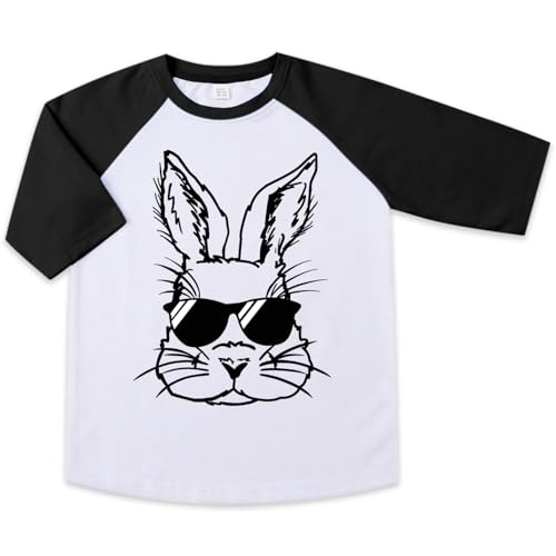 Boys Easter Shirt Toddler Easter Egg Hunt Chick Graphic Tees Raglan Easter Clothes Outfit for Children 2-7 Years