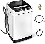 Giantex Full Automatic Washing Machine, 2 in 1 Portable Laundry Washer 1.5Cu.Ft 11lbs Capacity Washer and Spin Dryer Combo 8 Programs 10 Water Levels Effort Saving Top Load Washer for Apartment Dorm