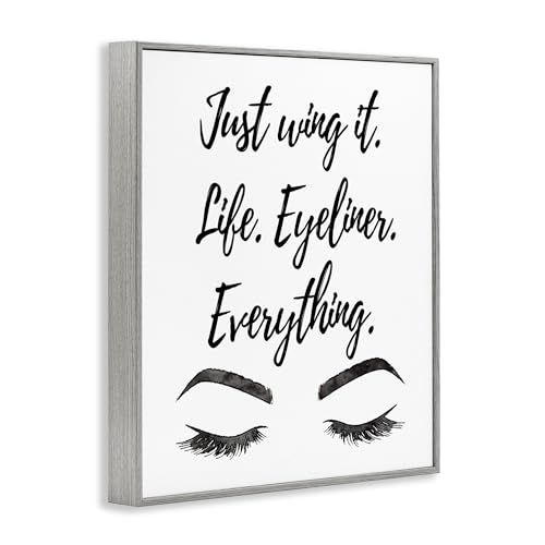 Just Wing It Eyeliner Makeup Phrase Framed Giclee Art miniatura 2