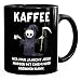 Produktbild MoonWorks® Kaffee-Tasse Kaffee weil man ja nicht jeden Morgen mit einem Mord anfangen kann Spruch schwarz unisize