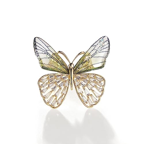 Image of Rhinestone Animal Butterfly Brooch Pin, Colorful Crystal Insect Butterfly Wings Suit Lapel Pin, Coat Pin Jewelry for Women Girls