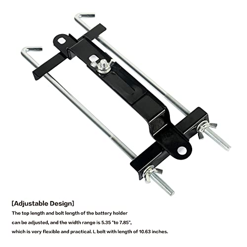 Aociska Adjustable Battery Hold Down Bracket,Universal Crossbar With L Bolt Battery Hold Down Bracket Holder,Car Crossbar Battery Fixing Holder,Battery Tie Down Kit For Car Suv (10 Inch) #TOP1