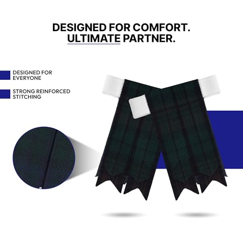 Image of Scottish Tartan Kilt Flashes with Elastic Adjusters