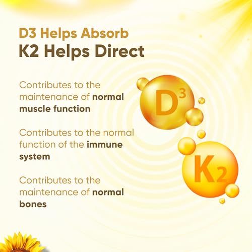 Vitaminnica Vitamin D3+ K2 | Support Bone & Heart Health for Men & Women | 60 Capsules | - Image 4