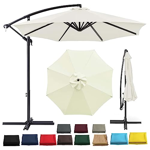 Toile pour Parapluie Anti UV Protection Solaire Renforcée Couverture Étanche 2,7M 3M