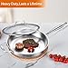 DELARLO Tri-Ply Stainless Steel Pan with Lid 12inch丨Compatible with All Cooktops Up to 600℉丨Stainless Steel Skillet 12 inch丨Heavy Duty丨Frying Pan with Lid丨18/10 Large Cooking Surface