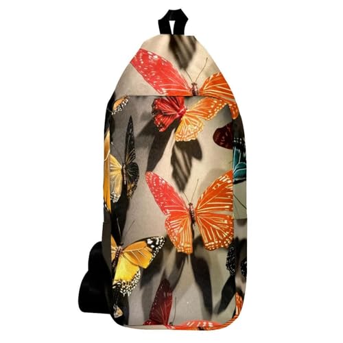 Sac à dos à bandoulière papillons - Sac de randonnée et voyage pour homme