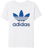 adidas Originals Big Boys' Trefoil Tee, White/Blue, M