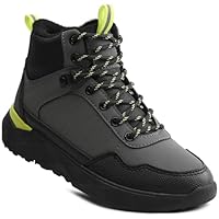 FUPPIA Boys Walking boots Outdoor Big Kids Hiking Waterproof Lace-up NonSlip Comfortable Shoes Size 2