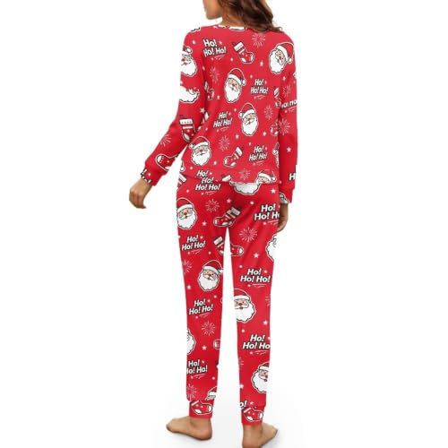 Image of Womens Lounge Set Long Sleeve Soft Pajama Sets | Casual 2 Piece Pj Outfit, Crewneck Sleepwear with Pockets, Adjustable Drawstring, Soft Comfy Fall Pajamas, Plus Size
