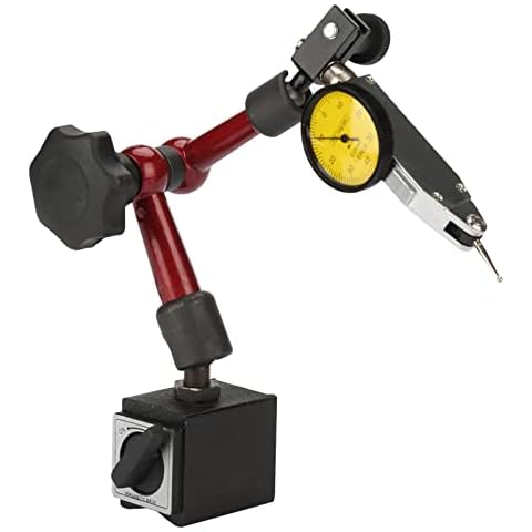 EVTSCAN 0 to 0.8mm Lever Type Test Indicator with Magnetic Base Set, 32mm Dial Diameter with Rotating Bezel and 200mm Flexible Adjustable Arm Cover