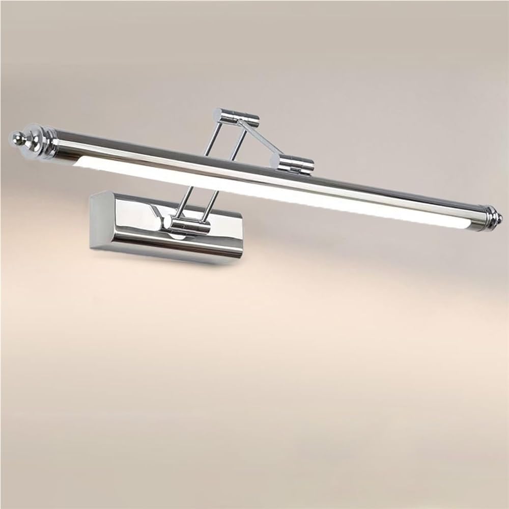 HCZKIUJY Adjustable 270° Rotatable Wall Sconce - Waterproof Indoor Lighting Fixture for Bathroom & Corridor, Long Strip Design (Silveryneutral Light-60cm)
