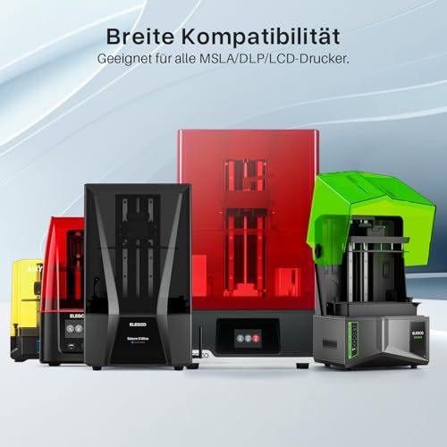ELEGOO Standard 3D Drucker Resin auf Pflanzlicher Basis mit Extrem Geringem Geruch und Hoher Präzision, 405 nm UV Photopolymerharz, Schnelle Aushärtung Harz für Resin 3D Drucker Weiß 2000g