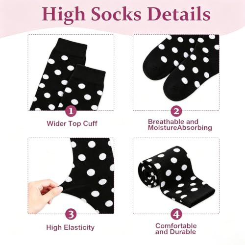 Image of YELAIVP Over Knee Rainbow Thigh High Socks Gloves Set Cosplay Accessories Arm Leg Warmers for Girls