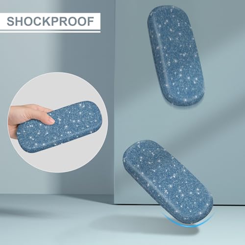 Image of FINTIE Hard Shell Eyeglasses Case, Portable Protective Glasses Cover Eyeglass Holder Box with Cleaning Cloth for Men Women
