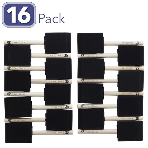 Image of Bates- Foam Paint Brushes, 2 Inch, 48 Pack, Wooden Handle