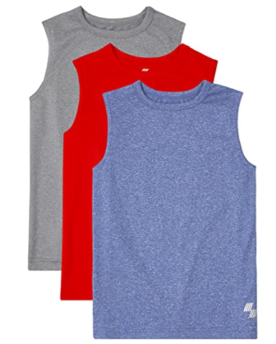 The Children's Place Boys Sleeveless Performance Muscle Tank Top 3-Pack, Multi Clr-3-Pack, Small (5/6) #TOP6