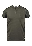!Solid Alfi Herren T-Shirt Kurzarm Shirt mit Stehkragen, Größe:XL, Farbe:Ivy Green Melange (8797)