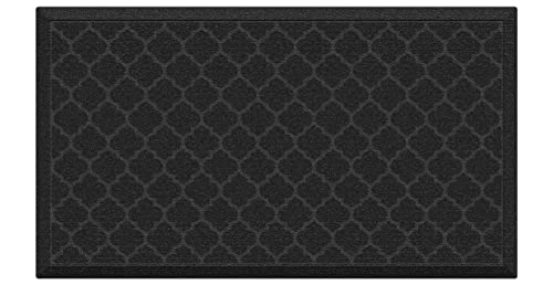 Theodore Magnus Durable All Season Rubber Doormat With Non-Slip Backing - Weather, Stain, And Fade Resistant - Quatrefoil - Black #TOP23
