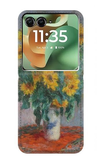 Étui Motorola Razr 60+ Bouquet de Tournesols Monet pour illuminer vos cafés en terrasse