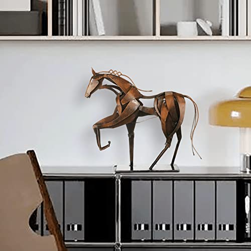 Estatua metálica de caballo pintada a mano miniatura 5