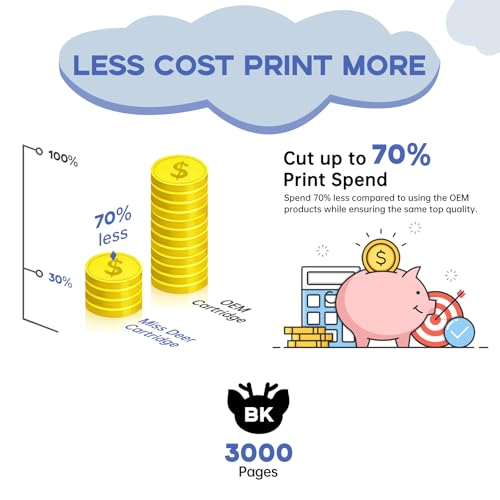Image of Miss Deer LC406 Black Ink Cartridges, High Yield Compatible for Brother LC406XL LC406 Black Work for Brother MFC-J4335DW MFC-J4535DW MFC-J4335DW MFC-J5855DW MFC-J6555DW MFC-J6955DW Printer,2 Pack
