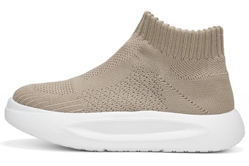 LLTMALL Kids' Slip-On Sneakers Breathable Knitted Mesh Athletic Shoes for Boys Girls2