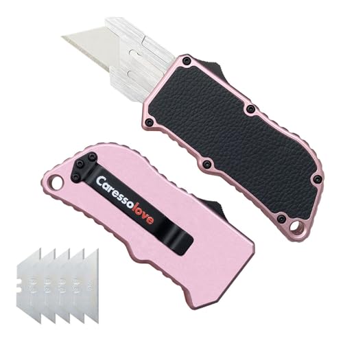 Caressolove Automatic Utility Knife, Razor Blades Pocket Knife, Box Cutters