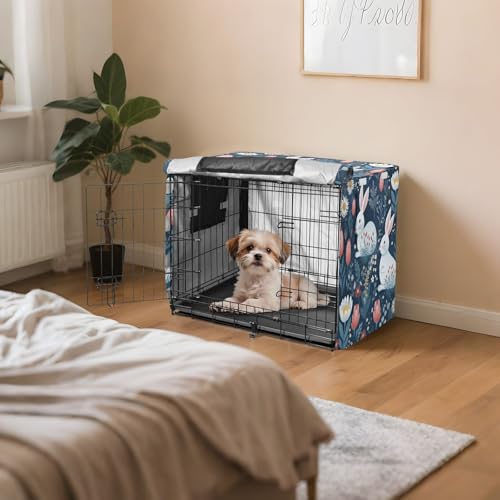 Housse de cage imperméable lapins mignons pour chien et chat en intérieur - 8