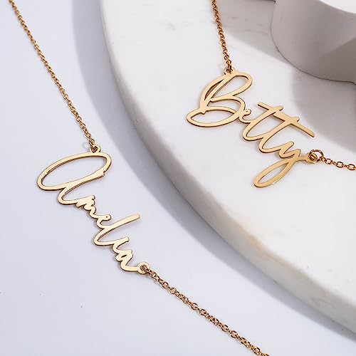 Picturesongold.com Custom Name Necklace For Women Personalized Name Necklace In Sterling Silver Or Gold Name Necklace Personalized With Any Name Or Word (Gold Modern Script) #TOP4