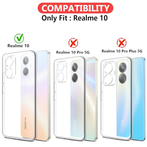 Image of COVERBLACK Rubber Back Cover for Realme RMX3630 / Realme 10 4G - Transparent