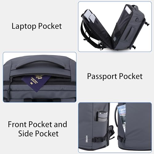 HOMIEE 40L Carry-On Backpack TSA Approved Travel Bag with USB Charging Port - image 3