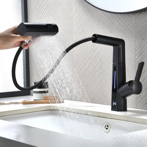 Grifo de lavabo contra quemaduras con sensor digital LED y latón 6