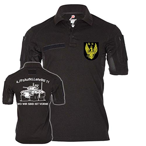 Polo tactique 4 PzaufkLLehrBtl 11 en noir XXXXL avec armoiries brodées