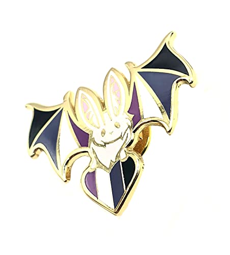 Asexual Aces Anstecknadel mit niedlichem Fledermaus-Metall, Emaille, Metall