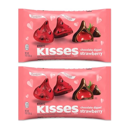 Hershey Kisses Strawberry Filled Pack of 2 x 9oz Bags. Strawberry Hersheys Kisses Bulk