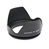 COMPATIBILIDAD - Lens hood o parasol Flor / Pétalo / Tulipán de Plastic para objetivos de cámaras y teleobjetivos y obetivos macro de cámaras de fotos y videocámaras) de rosca Ø 77mm