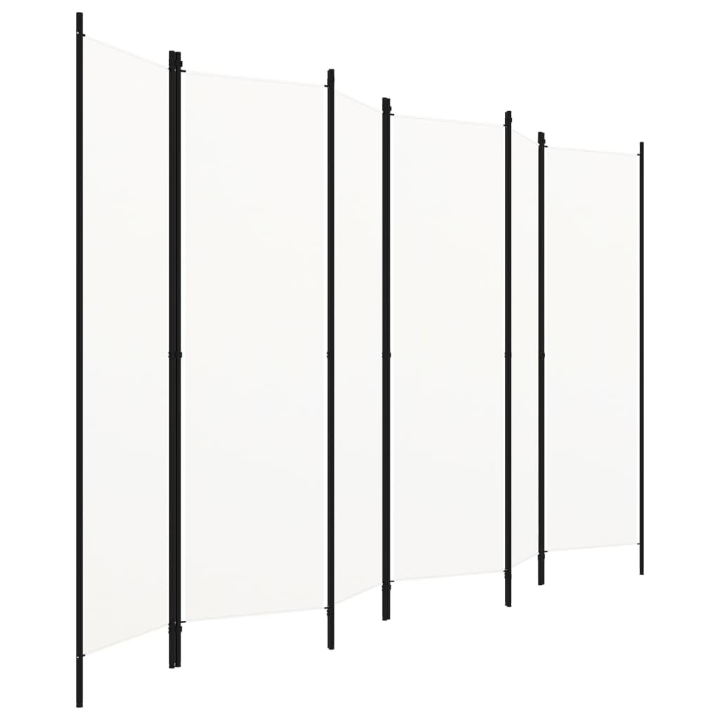 6 pezzi. Divisorio bianco, 300 x 180 cm