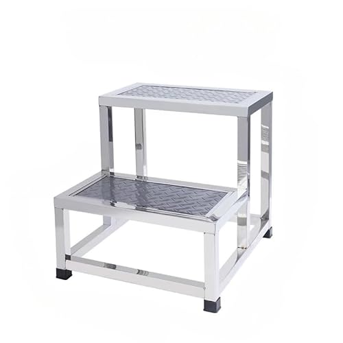 ステップスツール梯子ステップスツールはしご補助踏み台病院のチェックリストステップスツール家庭用クリニック ラダースツールステップラダーステンレススチールの小さな階段厚手耐荷重ステンレス/病院足踏みベンチ/手術室/家庭用小楼階段ベンチ (厚みのある小さな2階