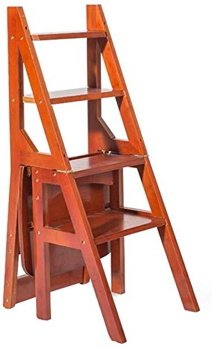 Escabeau pliant en bois 4 marches pour rangement facile