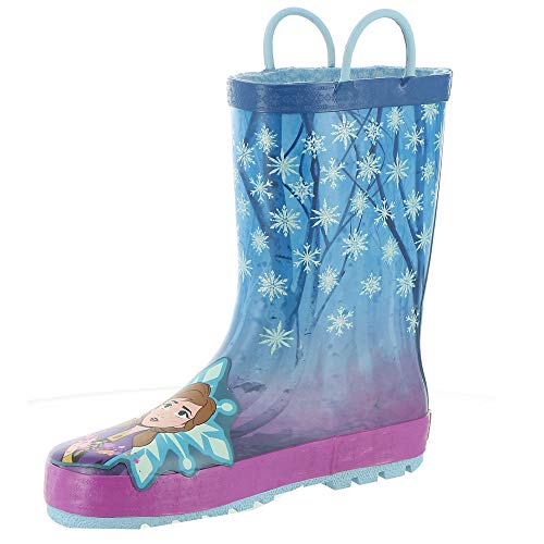 Western Chief Girls Frozen 2 Licensed Waterproof Rain Boot With Easy Pull On Handles, Turquoise, 5 Toddler #TOP23