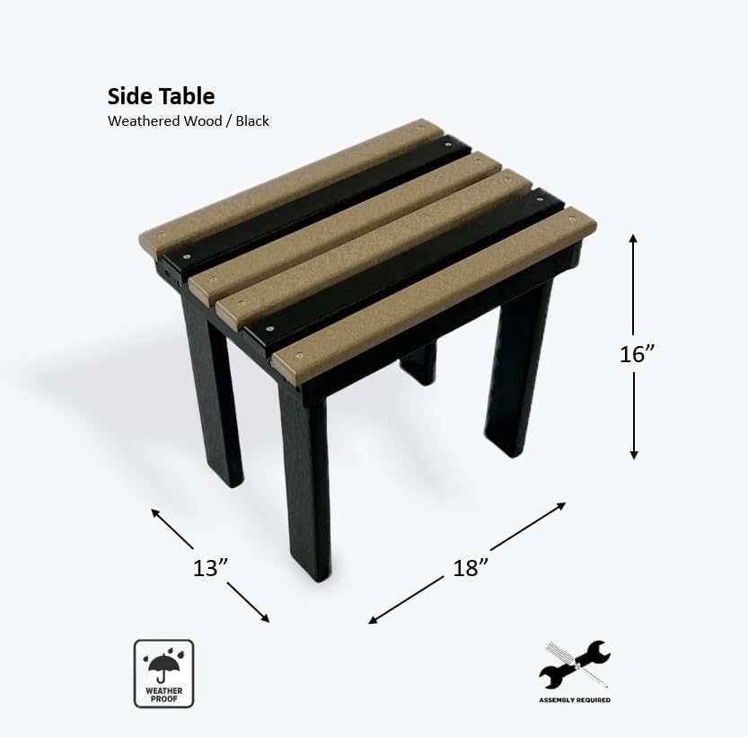 Miniatura 3 de Mesa auxiliar de poliéster para exteriores, calidad premium, precio asequible, amish hecha a mano en los Estados Unidos, resistente a todo tipo de