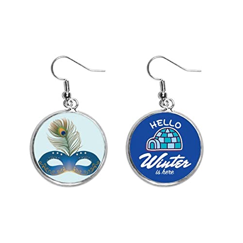 Pendientes de pluma azul para disfraces de Carnaval y eventos de invierno