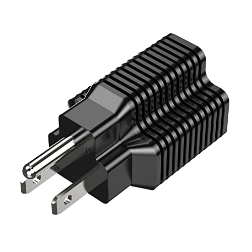 15 Amp Household Ac Plug To 20 Amp Adapter, Nema 5-15P To 5-20R,5-15P To 6-15R,5-15P To 6-20R,T-Blade 20 Amp To 15 Amp Plug Adapter Converter, 15A 125V To 20A 250V Adapter #TOP1
