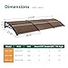 MCombo 115.9 inch Window Awning Outdoor Polycarbonate Hollow Sheet Door Patio Canopy (40''x120'', Dark Brown Panels with Black Bracket)