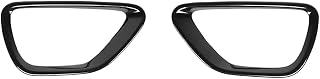 TOTMOX Front Bumper Fog Light Cover Trim Exterior Accessories ABS Black 2pcs Front Bumper Reflector Foglight Lamp Frame Bezel Molding Cover Trims, Compatible with Jeep Grand Cherokee 2014-2017